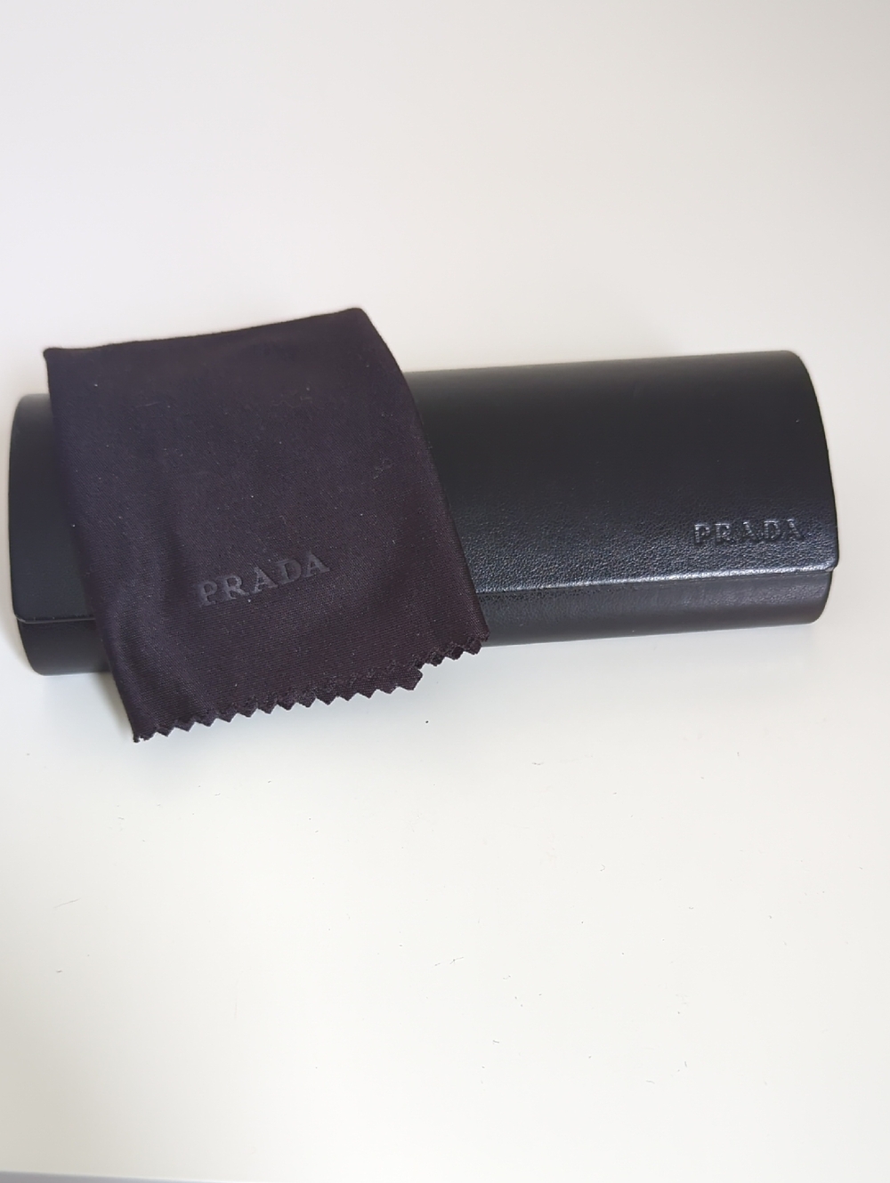 Prada Black Leather Eyeglass Sunglass Case